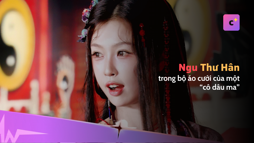 Ngu Thư Hân trong bộ áo cưới của một cô dâu ma
